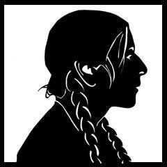 Scherenschnitt-Portrait von Katharine Ritter